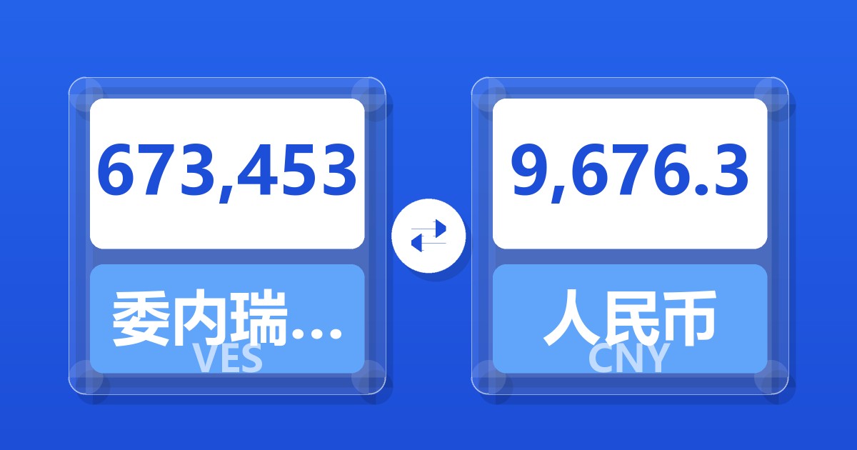 673,453委内瑞拉玻利瓦尔兑人民币