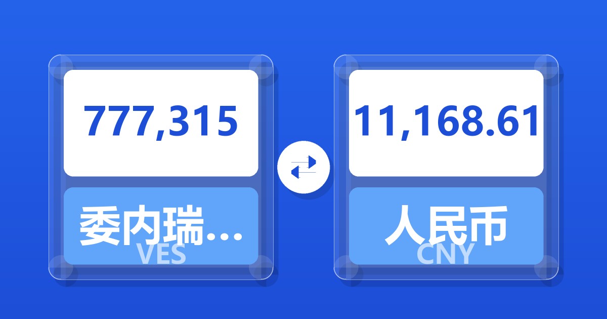 777,315委内瑞拉玻利瓦尔兑人民币