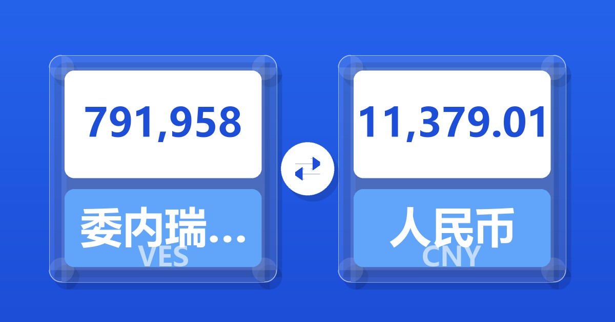 791,958委内瑞拉玻利瓦尔兑人民币