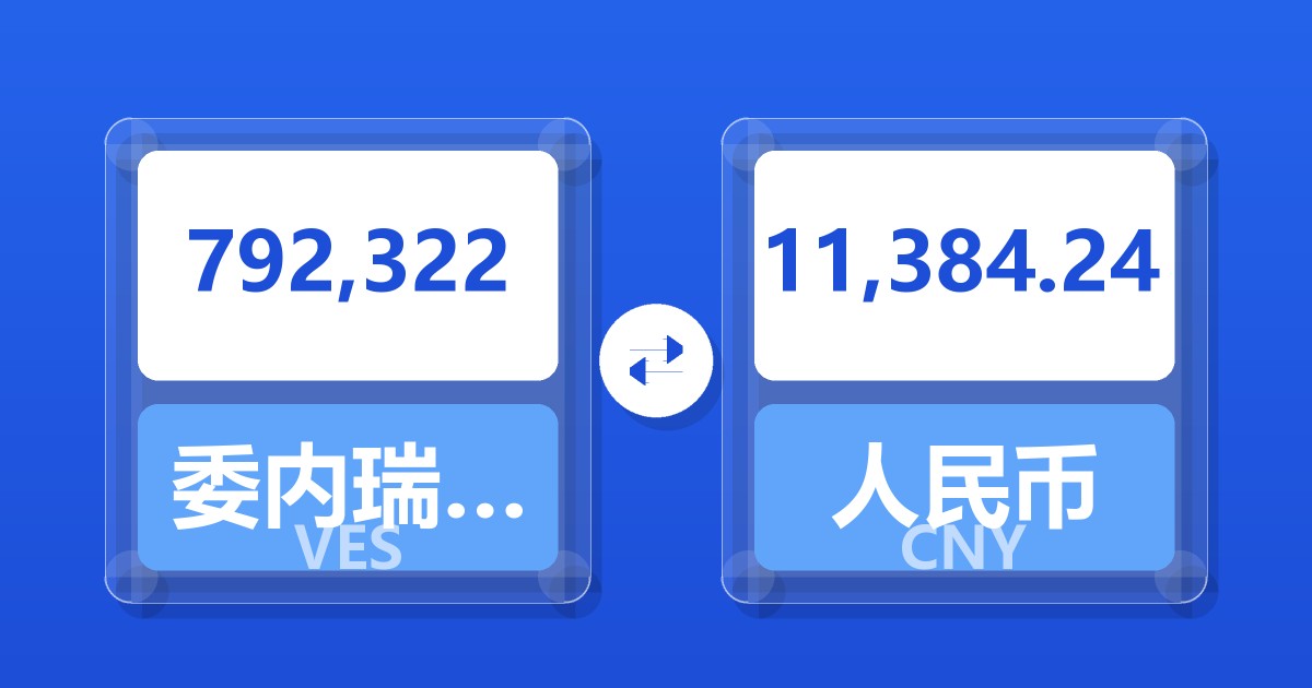 792,322委内瑞拉玻利瓦尔兑人民币