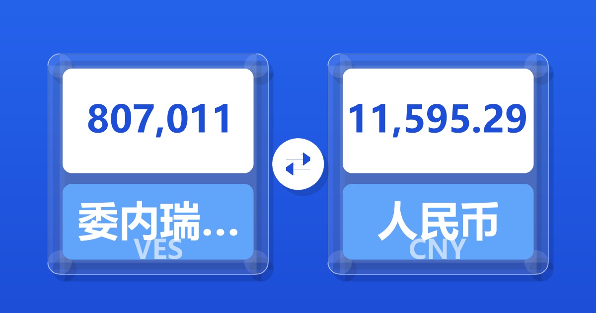 807,011委内瑞拉玻利瓦尔兑人民币