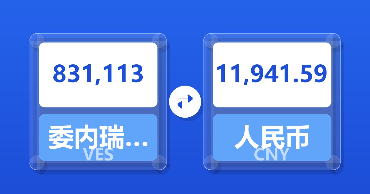 831,113委内瑞拉玻利瓦尔兑人民币