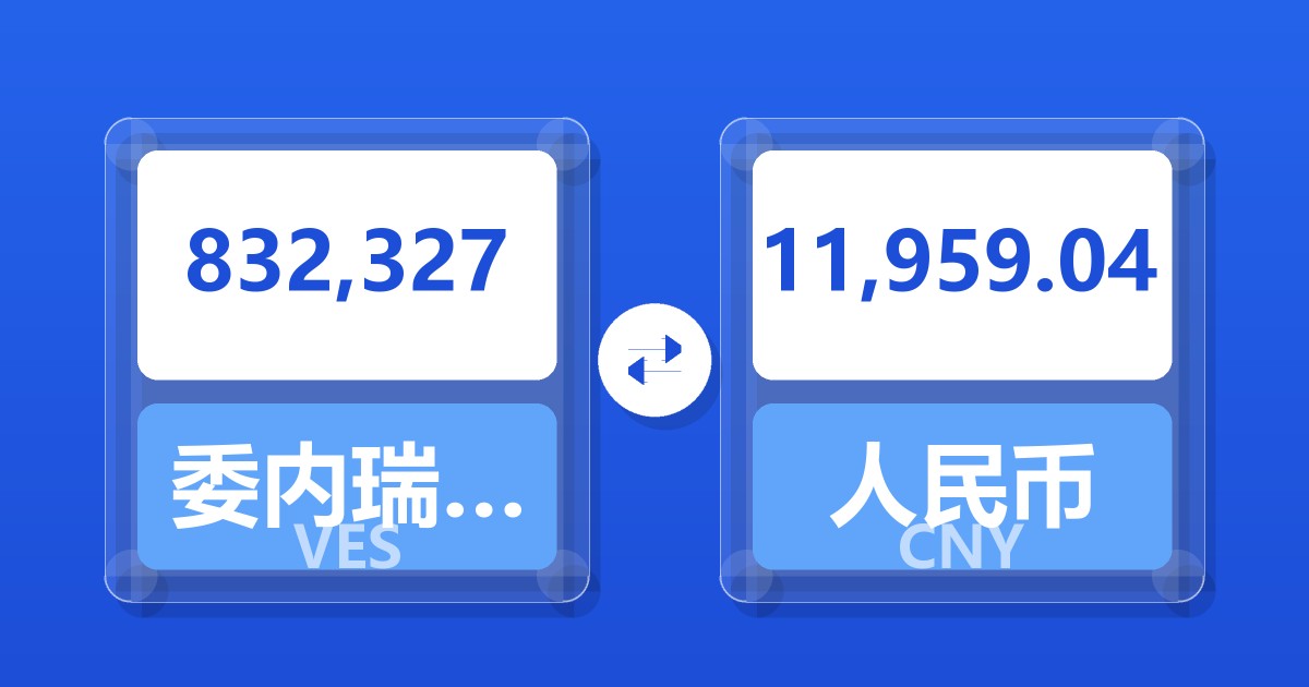 832,327委内瑞拉玻利瓦尔兑人民币