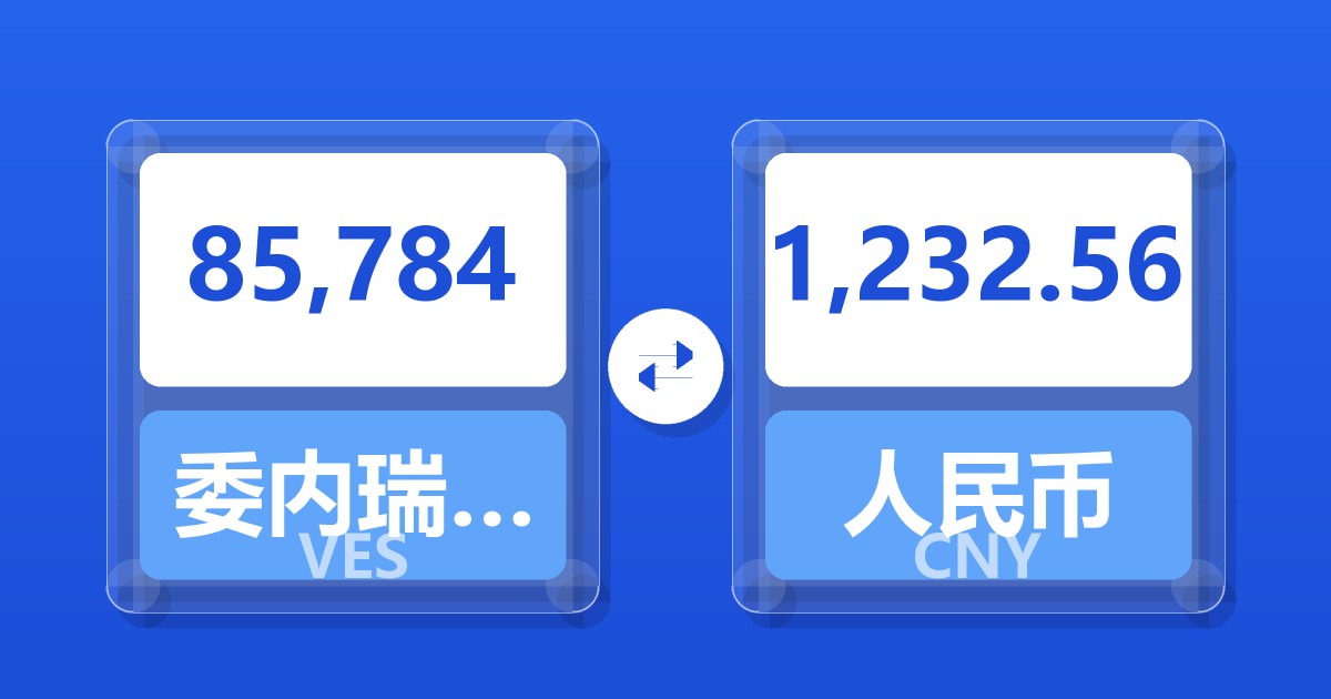 85,784委内瑞拉玻利瓦尔兑人民币