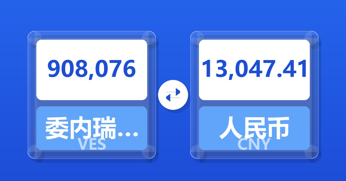 908,076委内瑞拉玻利瓦尔兑人民币