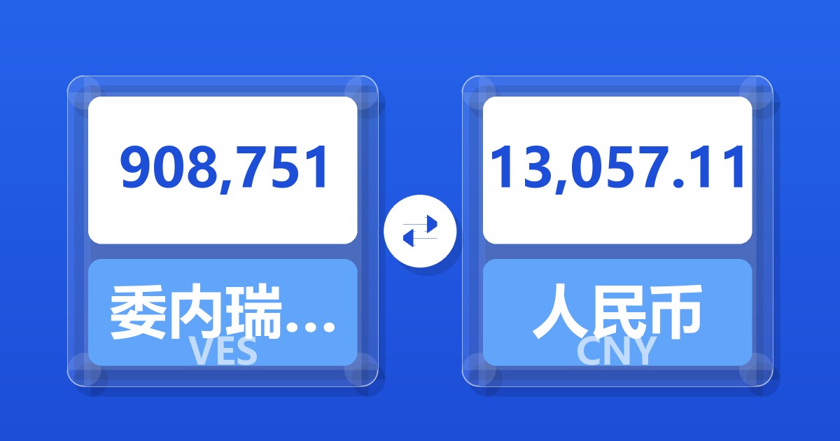 908,751委内瑞拉玻利瓦尔兑人民币