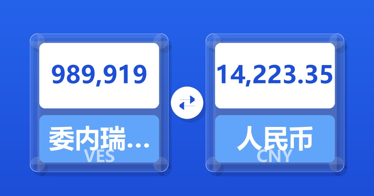 989,919委内瑞拉玻利瓦尔兑人民币