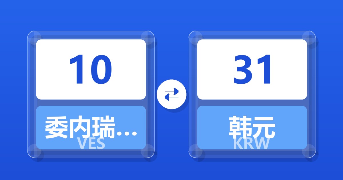 10委内瑞拉玻利瓦尔兑韩元