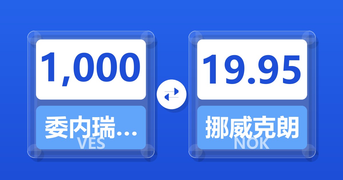 1,000委内瑞拉玻利瓦尔兑挪威克朗