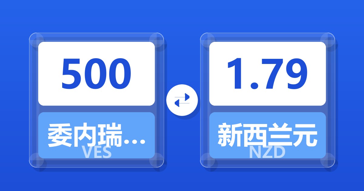 500委内瑞拉玻利瓦尔兑新西兰元