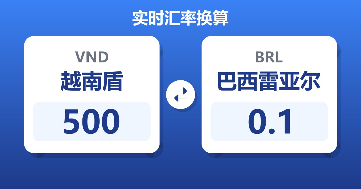500越南盾兑巴西雷亚尔