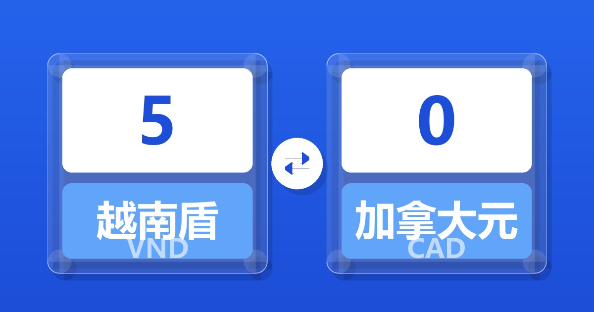 5越南盾兑加拿大元