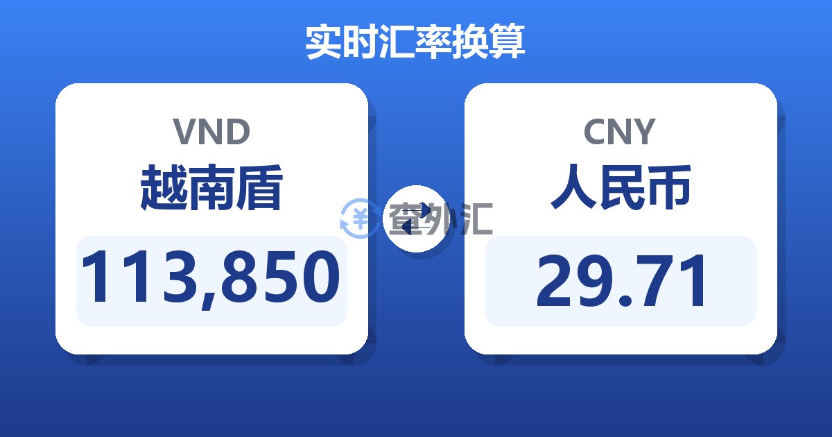 113,850越南盾兑人民币