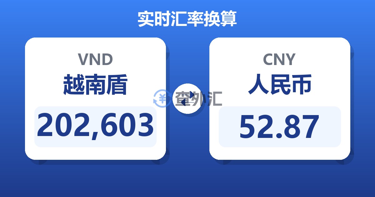 202,603越南盾兑人民币