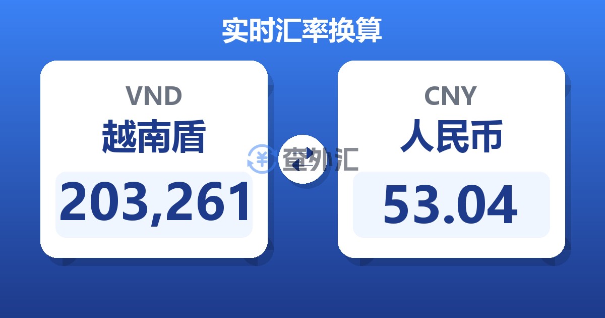 203,261越南盾兑人民币