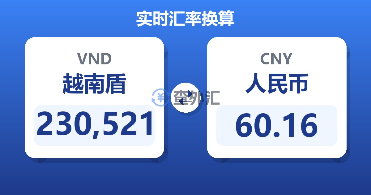 230,521越南盾兑人民币