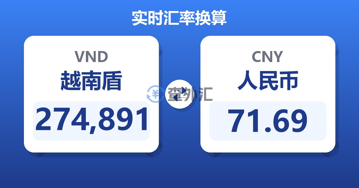 274,891越南盾兑人民币