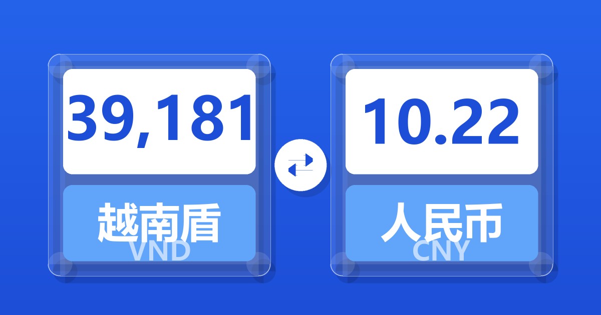 39,181越南盾兑人民币