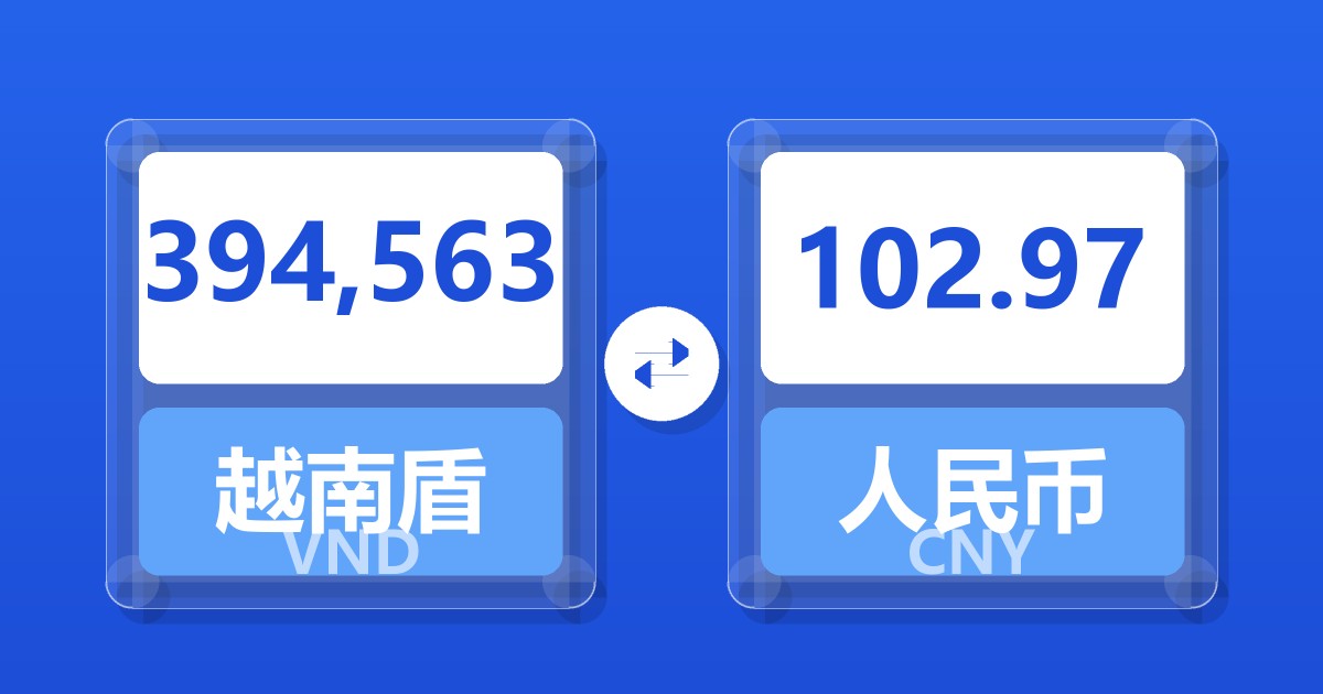 394,563越南盾兑人民币
