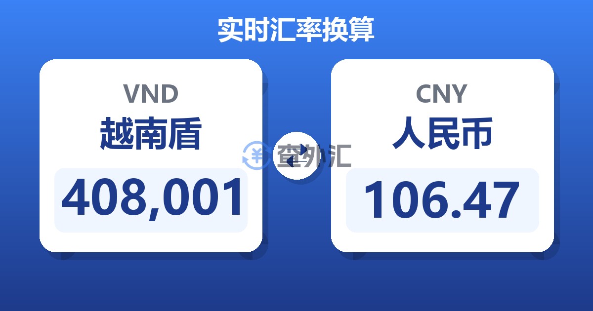 408,001越南盾兑人民币
