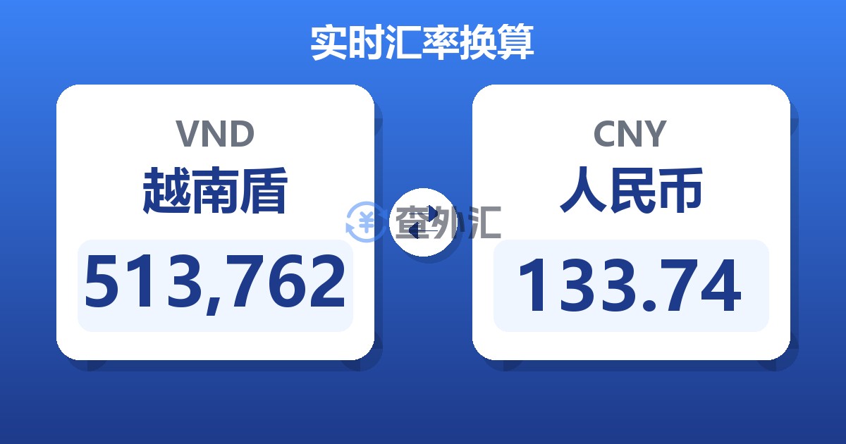 513,762越南盾兑人民币