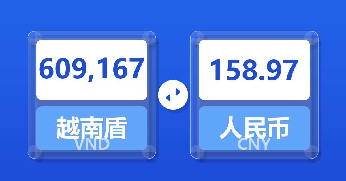 609,167越南盾兑人民币