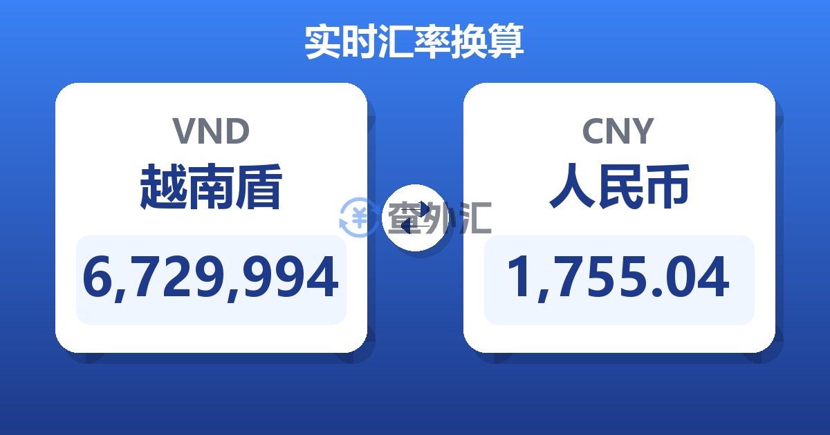 6,729,994越南盾兑人民币