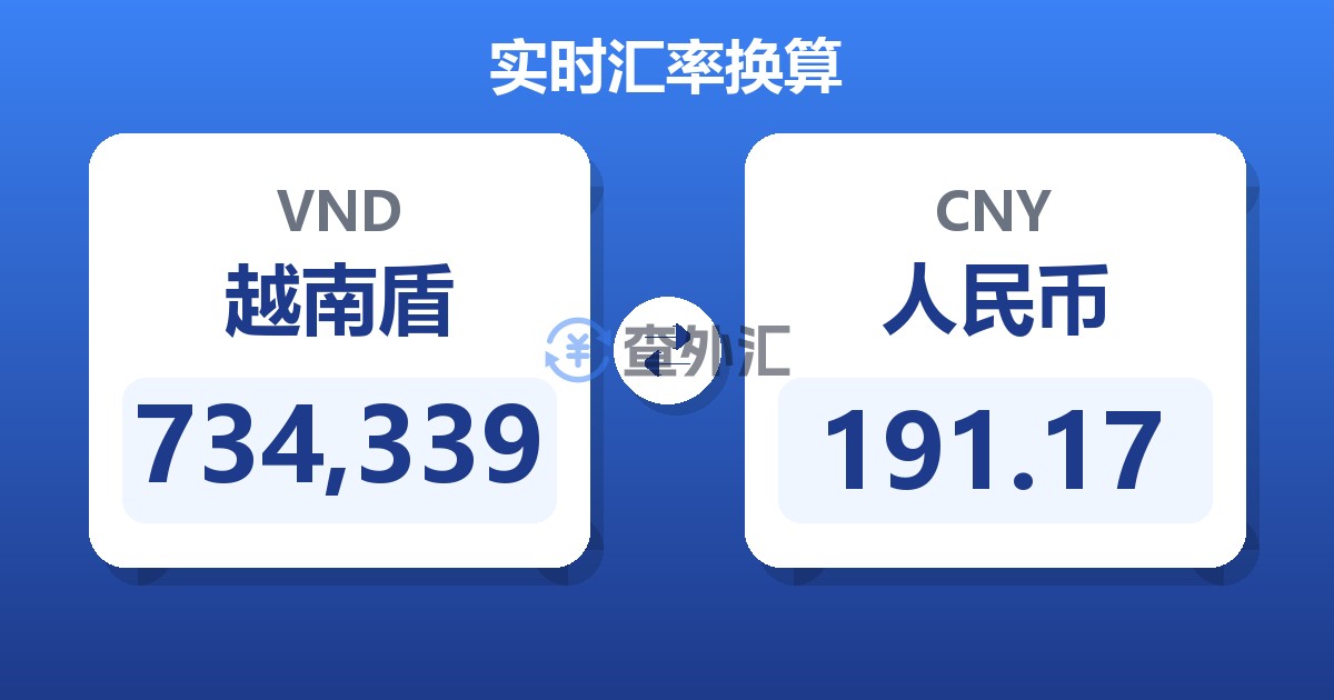 734,339越南盾兑人民币