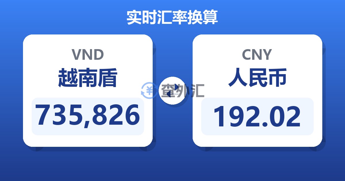 735,826越南盾兑人民币