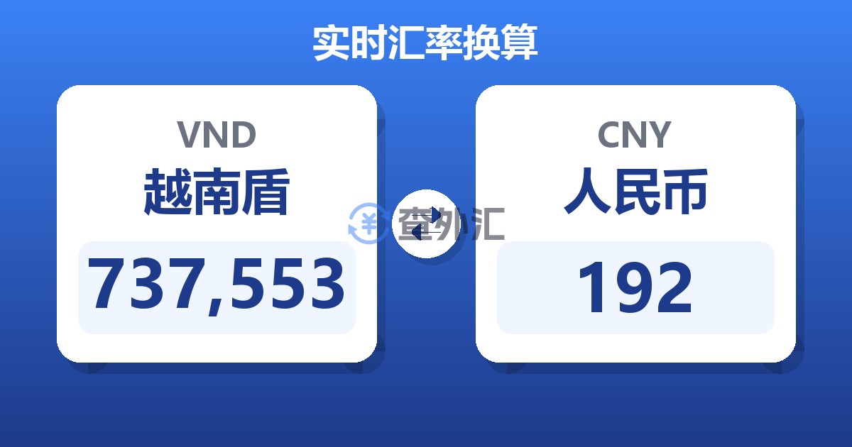 737,553越南盾兑人民币