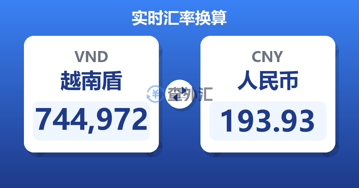 744,972越南盾兑人民币