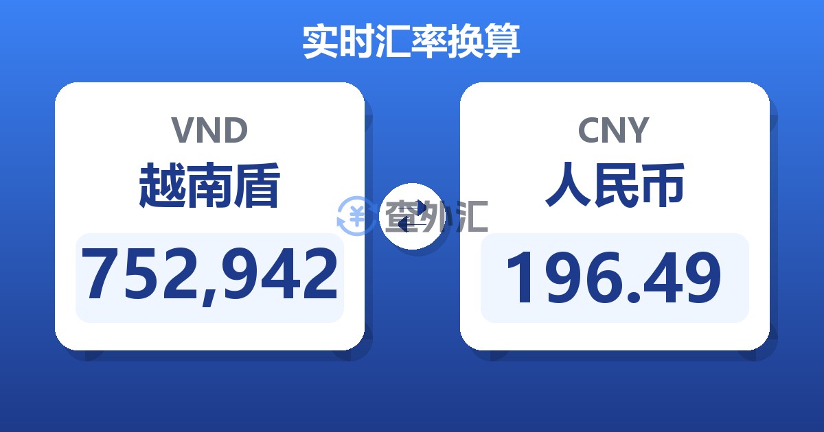 752,942越南盾兑人民币