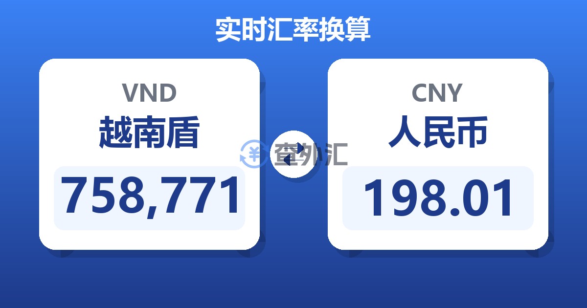 758,771越南盾兑人民币