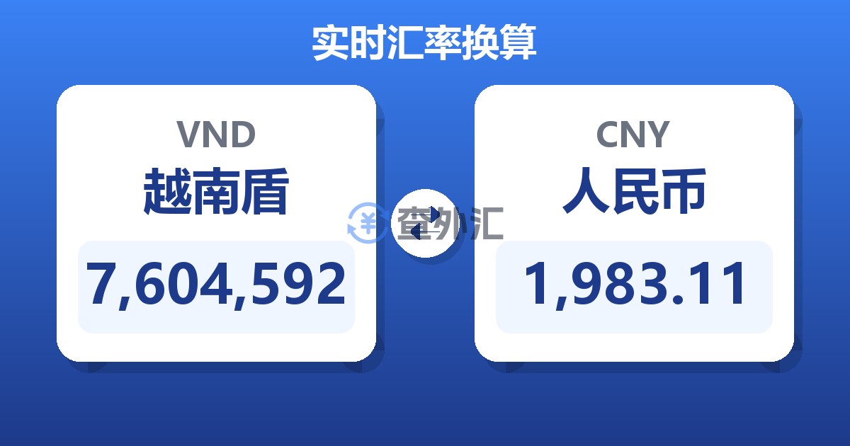 7,604,592越南盾兑人民币