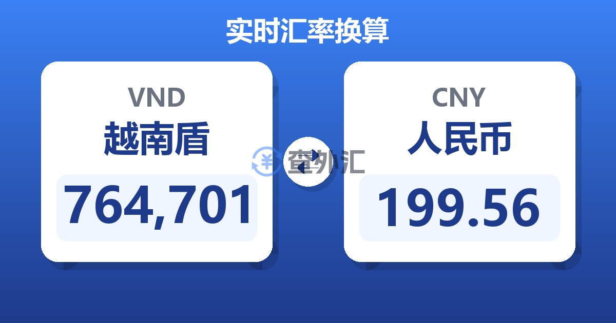 764,701越南盾兑人民币