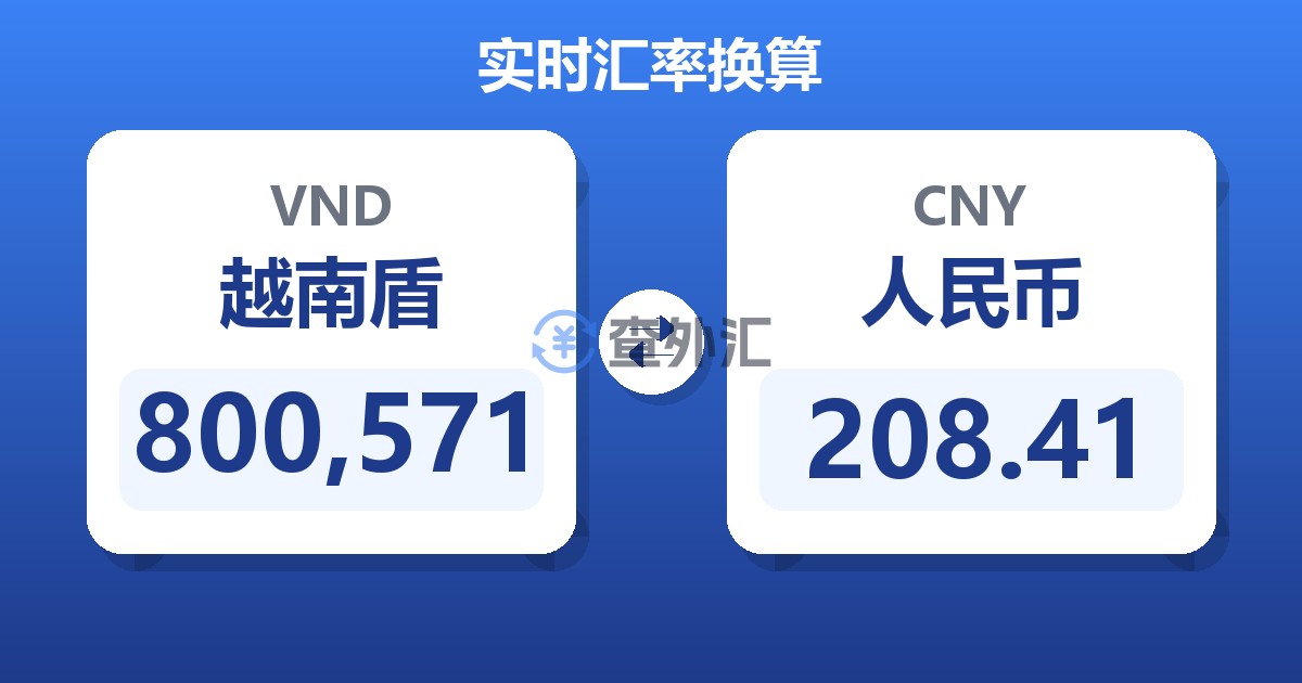 800,571越南盾兑人民币