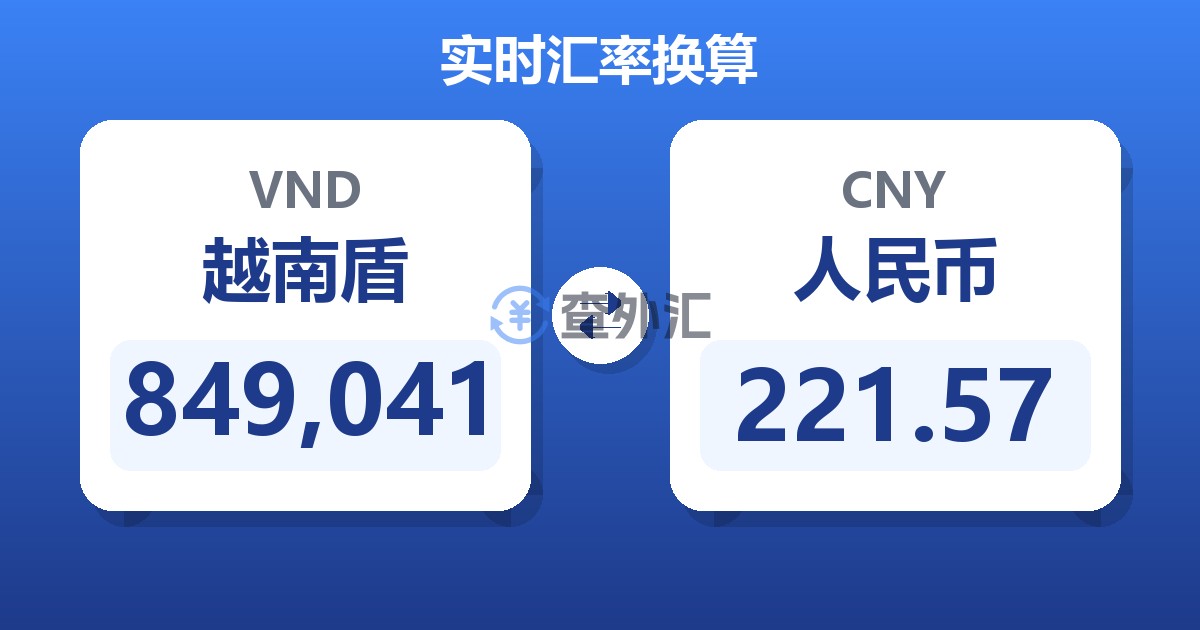 849,041越南盾兑人民币