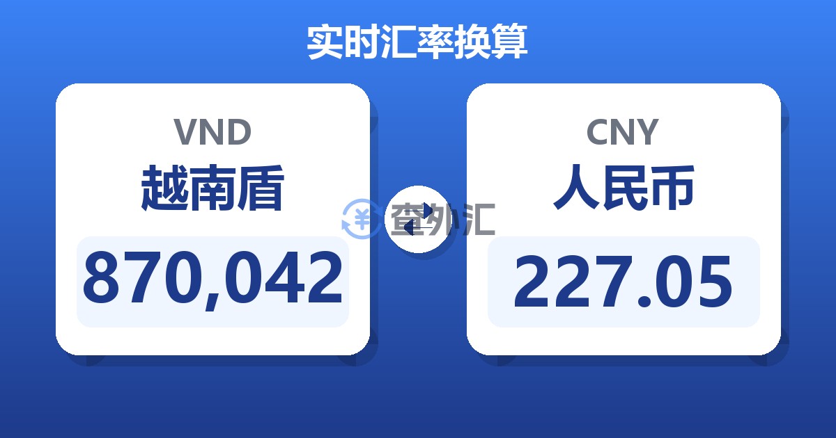 870,042越南盾兑人民币