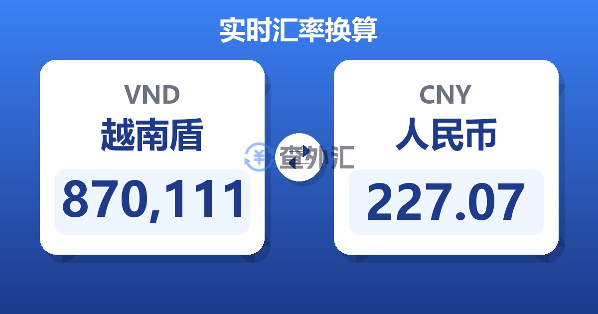 870,111越南盾兑人民币