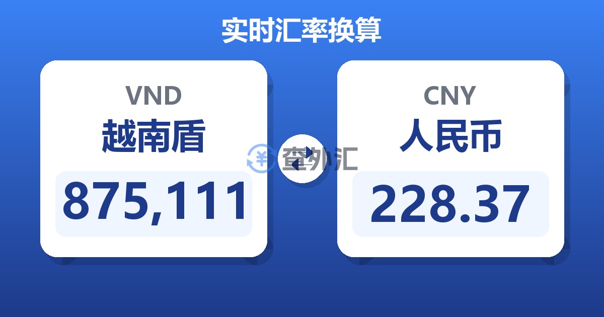 875,111越南盾兑人民币