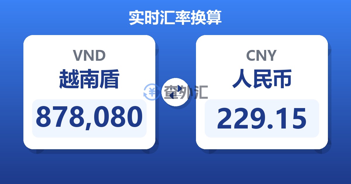 878,080越南盾兑人民币
