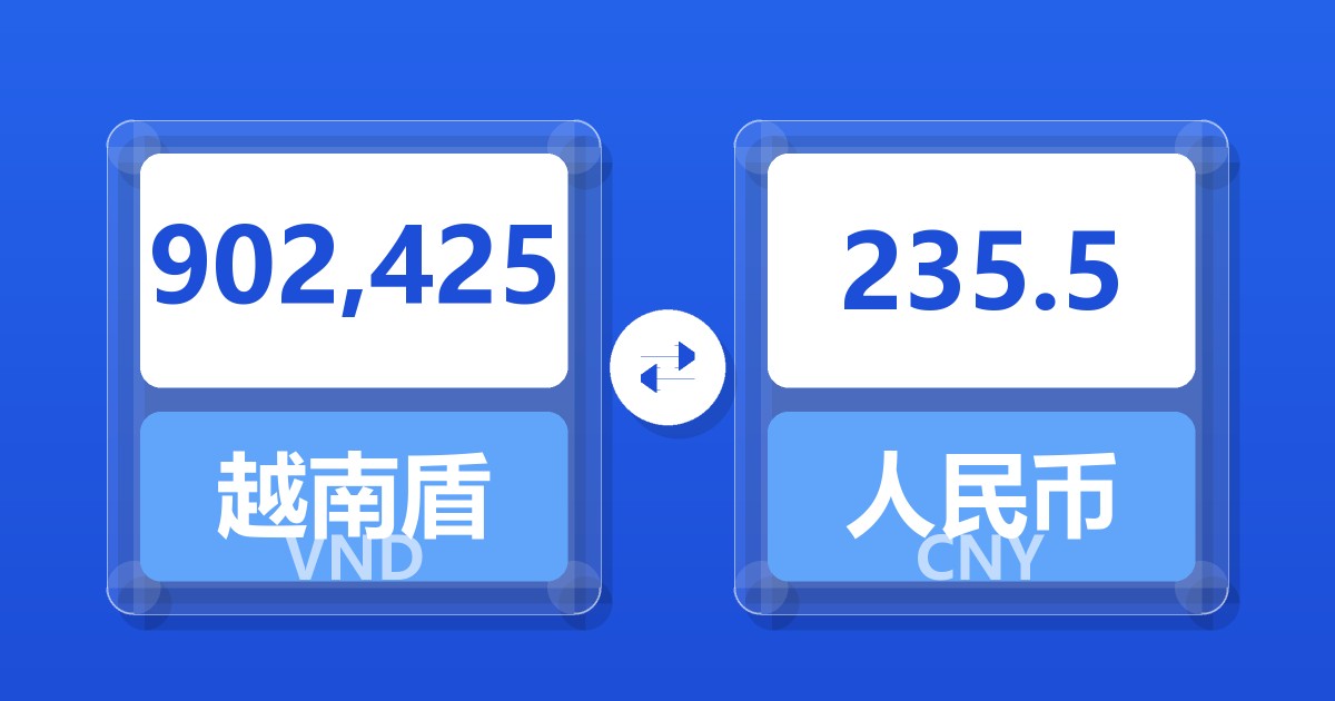 902,425越南盾兑人民币