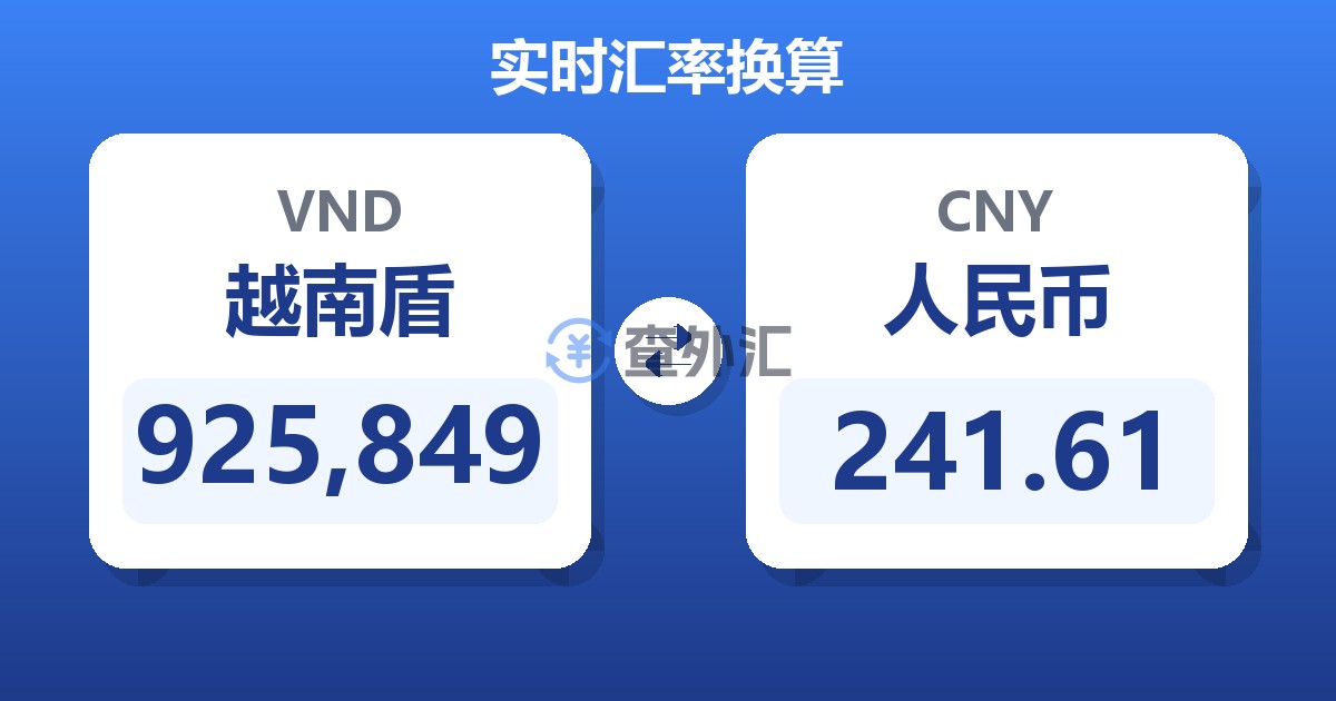 925,849越南盾兑人民币