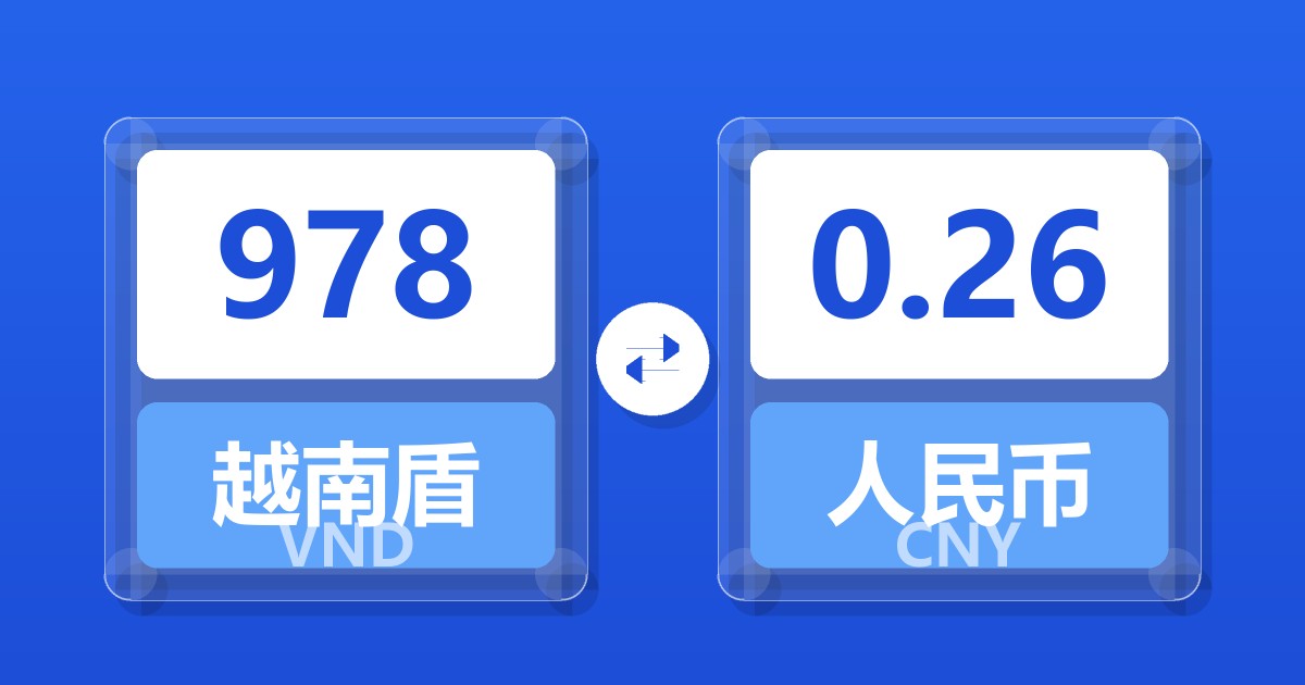 978越南盾兑人民币