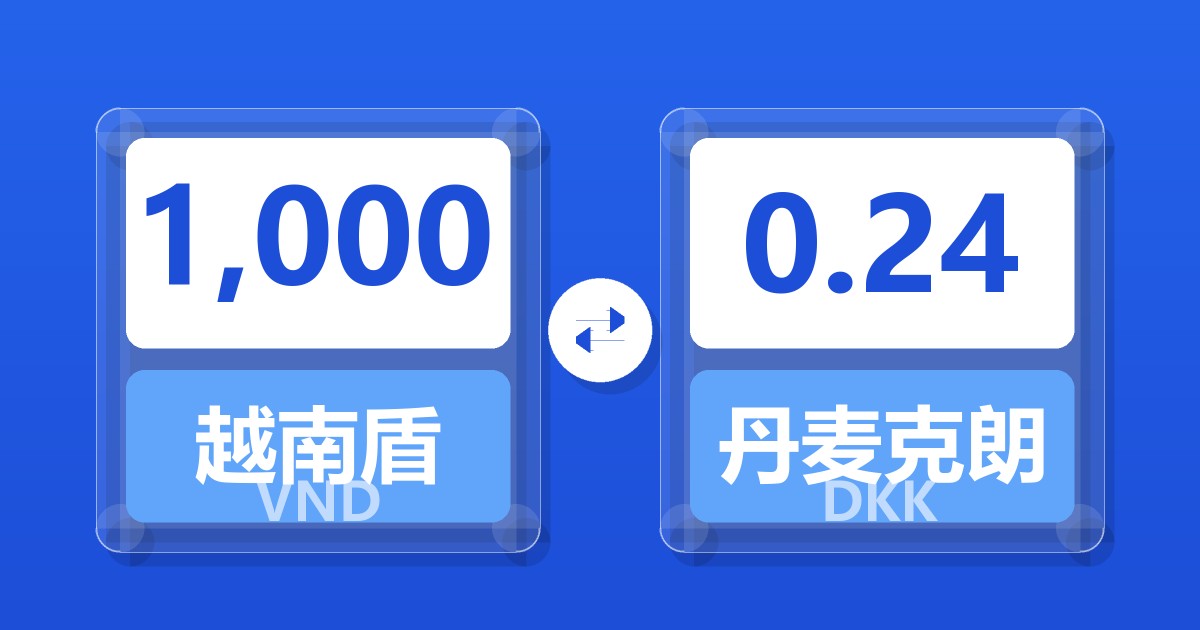 1,000越南盾兑丹麦克朗