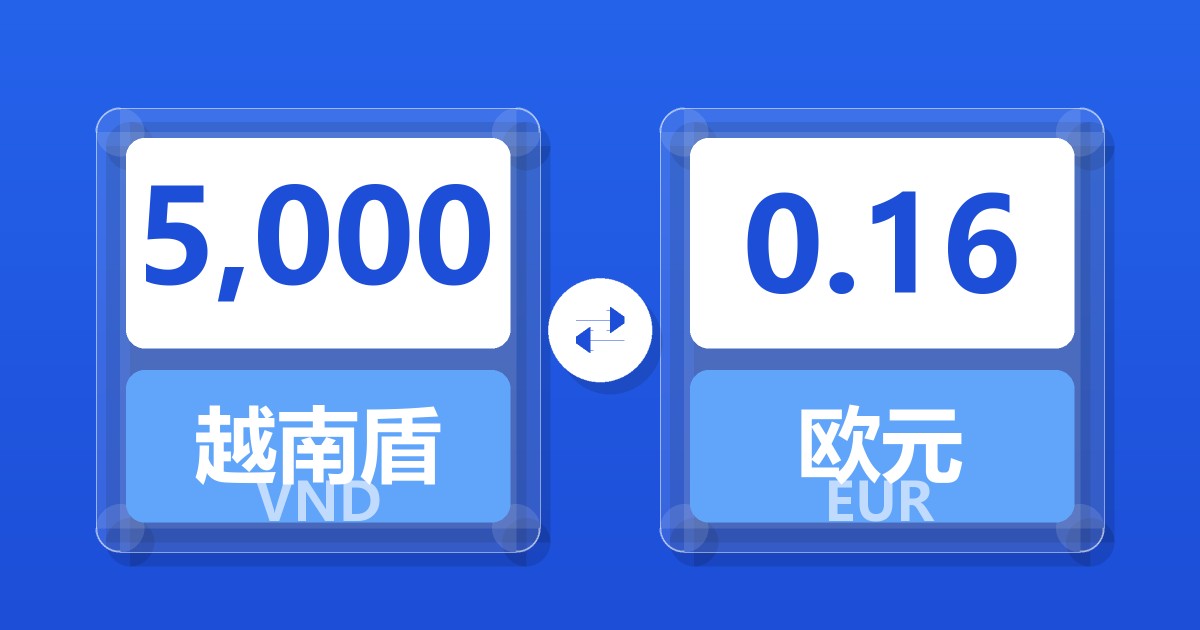 5,000越南盾兑欧元