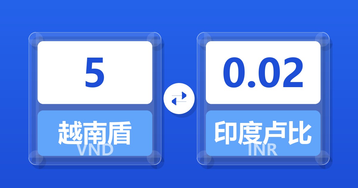 5越南盾兑印度卢比