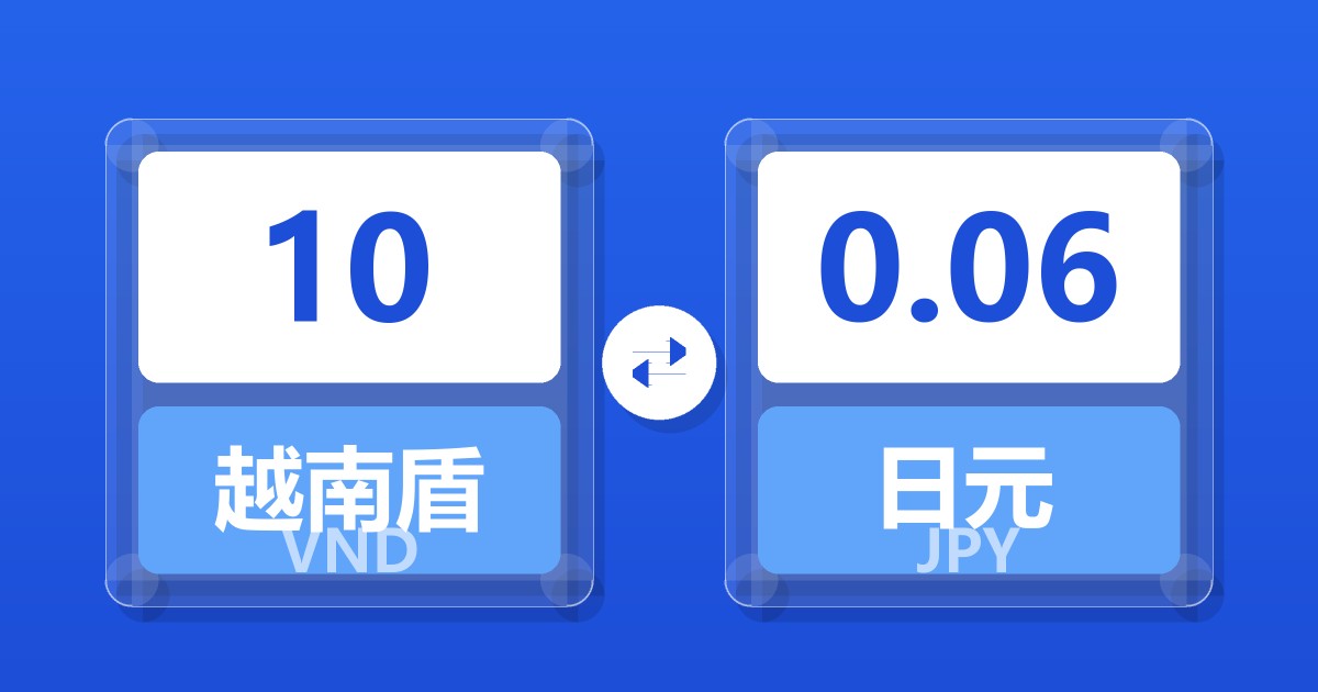 10越南盾兑日元