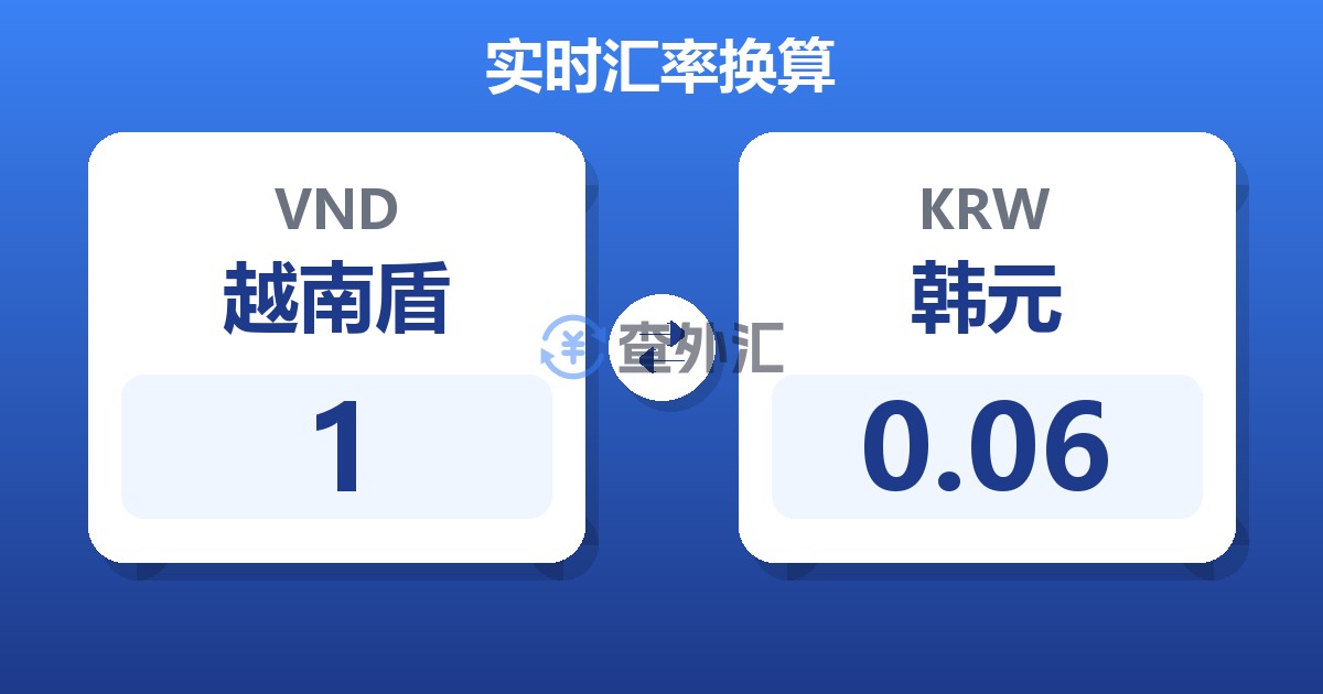 1越南盾兑韩元