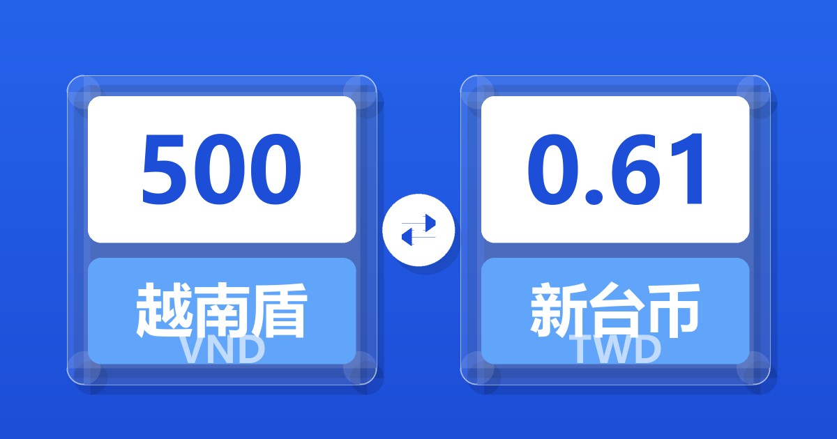 500越南盾兑新台币